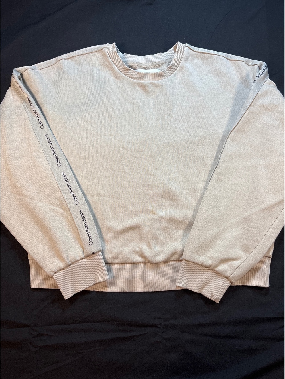 Calvin Klein Jeans Men’s M Cream Fleece Crewneck Sweatshirt